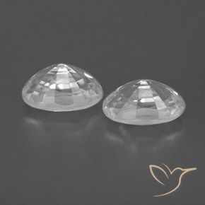1.75캐럿 천연 하얀색 지르콘 보석, 타원형, VVS-VS