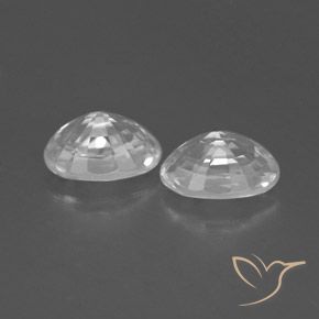 1.67캐럿 천연 하얀색 지르콘 보석, 타원형, VVS