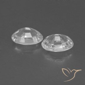 1.62캐럿 천연 하얀색 지르콘 보석, 타원형, VVS