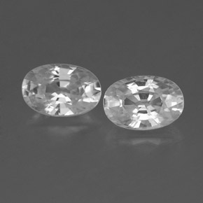 1.59캐럿 천연 화이트 지르콘 보석, 타원형 컷, 6.2×4.2 mm, VVS-VS