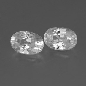 1.59캐럿 천연 화이트 지르콘 보석, 타원형 컷, 6.2×4.2 mm, VVS-VS