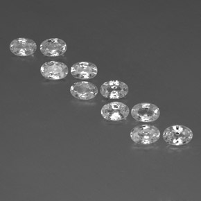 6.89캐럿 천연 화이트 지르콘 보석, 타원형 컷, 6.1×4.1 mm, VVS-VS