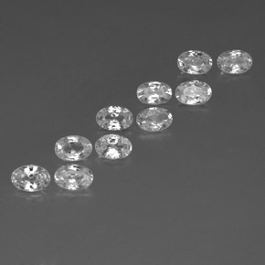 6.89캐럿 천연 화이트 지르콘 보석, 타원형 컷, 6.1×4.1 mm, VVS-VS
