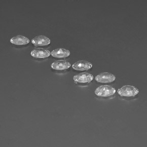 6.89캐럿 천연 화이트 지르콘 보석, 타원형 컷, 6.1×4.1 mm, VVS-VS