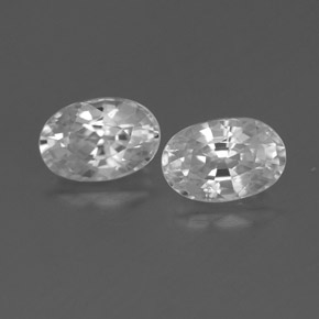 1.62캐럿 천연 화이트 지르콘 보석, 타원형 컷, 6.1×4.1 mm, VVS
