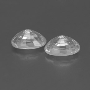 1.62캐럿 천연 화이트 지르콘 보석, 타원형 컷, 6.1×4.1 mm, VVS