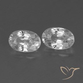 1.68캐럿 천연 하얀색 지르콘 보석, 타원형, VVS