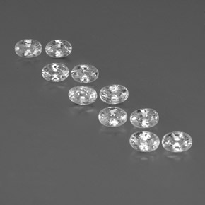 8.50캐럿 천연 화이트 지르콘 보석, 타원형 컷, 6.1×4.1 mm, VVS-VS