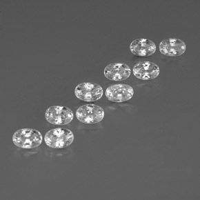 8.50캐럿 천연 화이트 지르콘 보석, 타원형 컷, 6.1×4.1 mm, VVS-VS