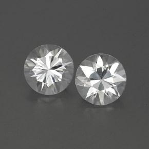 2.37캐럿 천연 화이트 지르콘 보석, 라운드 컷, 6.09 mm, VVS