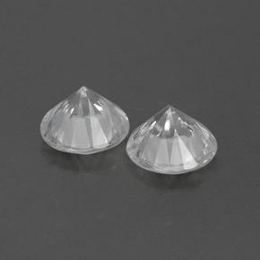 2.37캐럿 천연 화이트 지르콘 보석, 라운드 컷, 6.09 mm, VVS