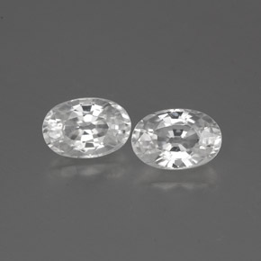 1.62캐럿 천연 화이트 지르콘 보석, 타원형 컷, 6.1×4.2 mm, VVS