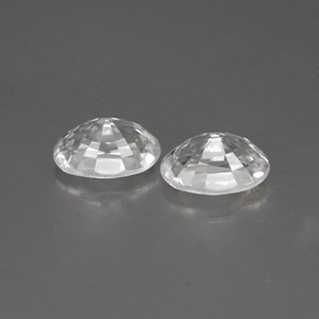 1.62캐럿 천연 화이트 지르콘 보석, 타원형 컷, 6.1×4.2 mm, VVS