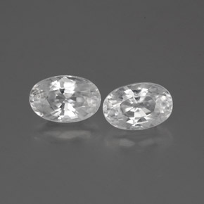 1.71캐럿 천연 화이트 지르콘 보석, 타원형 컷, 6.1×4.1 mm, VVS-VS