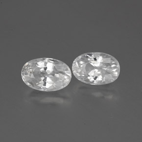 1.71캐럿 천연 화이트 지르콘 보석, 타원형 컷, 6.1×4.1 mm, VVS-VS