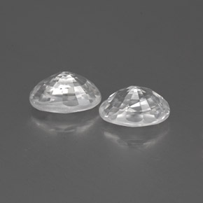 1.71캐럿 천연 화이트 지르콘 보석, 타원형 컷, 6.1×4.1 mm, VVS-VS