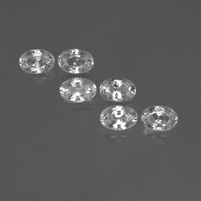 캐럿 천연 화이트 지르콘 보석, 타원형 컷, 6.1×4.1 mm, VVS-VS