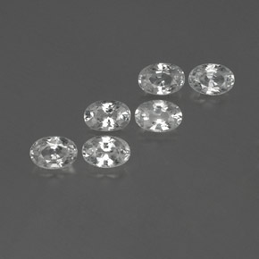 캐럿 천연 화이트 지르콘 보석, 타원형 컷, 6.1×4.1 mm, VVS-VS