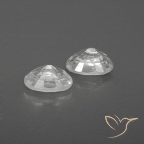 1.75캐럿 천연 하얀색 지르콘 보석, 타원형, VVS-VS