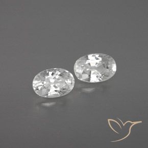 1.62캐럿 천연 화이트 지르콘 보석, 타원형 컷, 6.2×4.2 mm, VVS