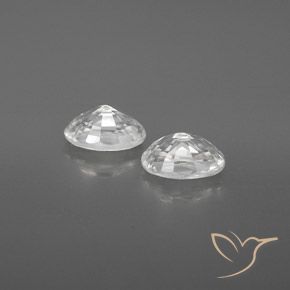 1.62캐럿 천연 화이트 지르콘 보석, 타원형 컷, 6.2×4.2 mm, VVS