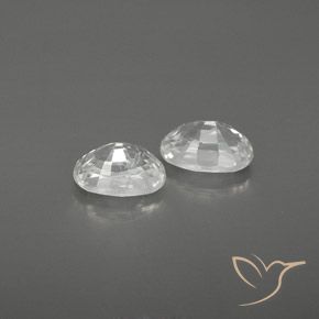 1.80캐럿 천연 하얀색 지르콘 보석, 타원형, VVS-VS