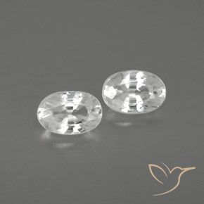 1.64ctw 자연스러운 하얀색 지르콘, 타원형, VVS-VS