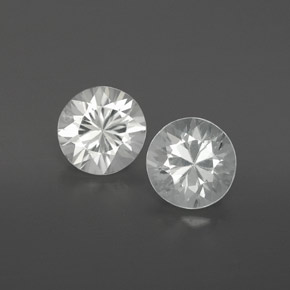 1.86캐럿 천연 화이트 지르콘 보석, 라운드 컷, 5.52 mm, VVS-VS