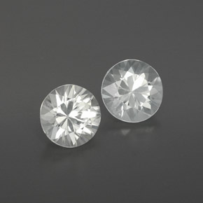 1.86캐럿 천연 화이트 지르콘 보석, 라운드 컷, 5.52 mm, VVS-VS