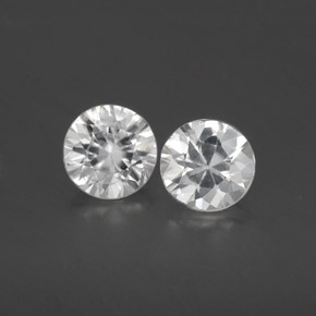 1.75캐럿 천연 화이트 지르콘 보석, 라운드 컷, 5.38 mm, VS