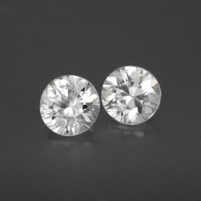 1.75캐럿 천연 화이트 지르콘 보석, 라운드 컷, 5.38 mm, VS