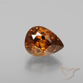 2.15ct 자연스러운 어스 오렌지 지르콘, 배 모양, VVS