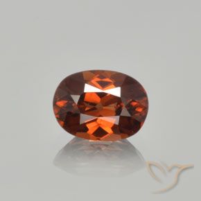 1.62ct 자연스러운 진저브라운 지르콘, 타원형, VVS