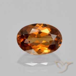 1.49ct 자연스러운 딥 오렌지 지르콘, 타원형, VVS