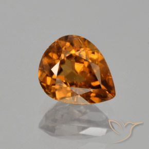 1.79ct 자연스러운 미디엄 다크 오렌지 지르콘, 배 모양, VVS-VS