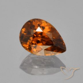 1.87ct 자연스러운 딥브라운오렌지 지르콘, 배 모양, VVS