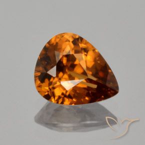 1.98ct 자연스러운 미디엄 다크 오렌지 지르콘, 배 모양, VVS-VS