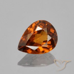 1.43ct 자연스러운 딥브라운오렌지 지르콘, 배 모양, VVS