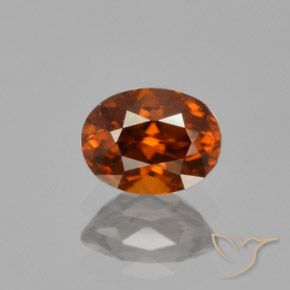 1.22ct 자연스러운 붉은 오렌지 지르콘, 타원형, VVS