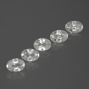 캐럿 천연 화이트 지르콘 보석, 타원형 컷, 5.6×3.9 mm, VVS-VS