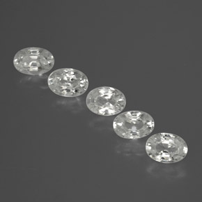 캐럿 천연 화이트 지르콘 보석, 타원형 컷, 5.6×3.9 mm, VVS-VS