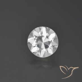 1.60ct 자연스러운 하얀색 지르콘, 둥근, VVS