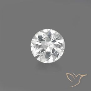 1.36캐럿 천연 화이트 지르콘, 라운드 컷, 6.79 mm, VVS-VS
