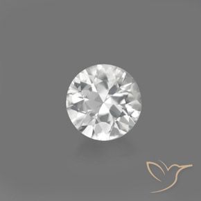 1.36캐럿 천연 화이트 지르콘, 라운드 컷, 6.79 mm, VVS-VS