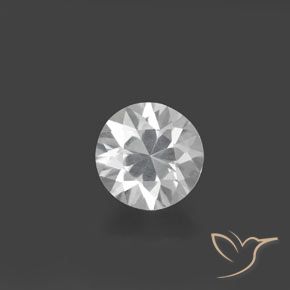1.55ct 자연스러운 하얀색 지르콘, 둥근, VVS-VS
