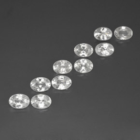 13.17캐럿 천연 화이트 지르콘 보석, 타원형 컷, 7.2×5.1 mm, VS-SI