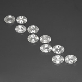 13.17캐럿 천연 화이트 지르콘 보석, 타원형 컷, 7.2×5.1 mm, VS-SI