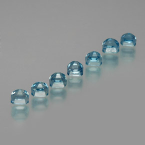 캐럿 천연 블루 지르콘 보석, 에메랄드 컷, 3.3×3.3 mm, VS
