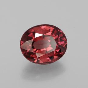 2.65캐럿 천연 딥 와인 레드 지르콘, 타원형 컷, 8.4×7 mm, VVS
