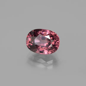 3.71캐럿 천연 핑크 로즈 지르콘, 타원형 컷, 9.3×6.9 mm, VVS